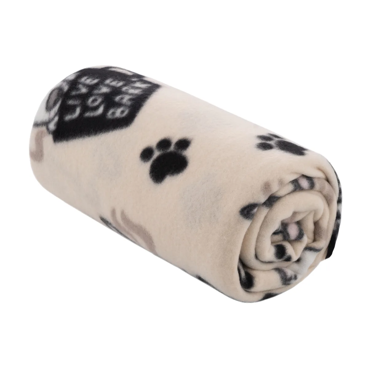 Плед ARDESTO Fleece бежевый 130x160 см с песиками для спальни детской уютный плед для отдыха