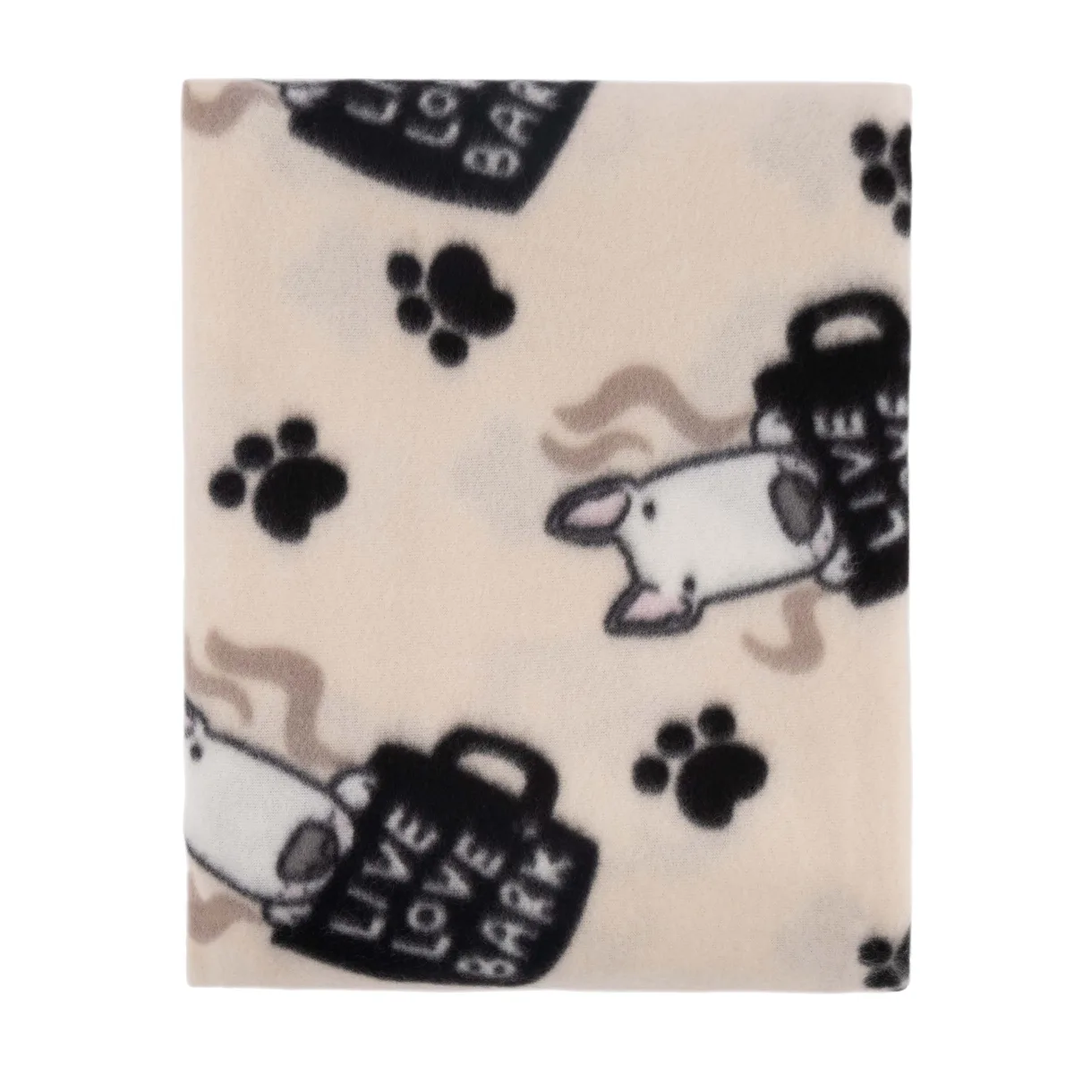 Плед ARDESTO Fleece бежевый 130x160 см с песиками для спальни детской уютный плед для отдыха