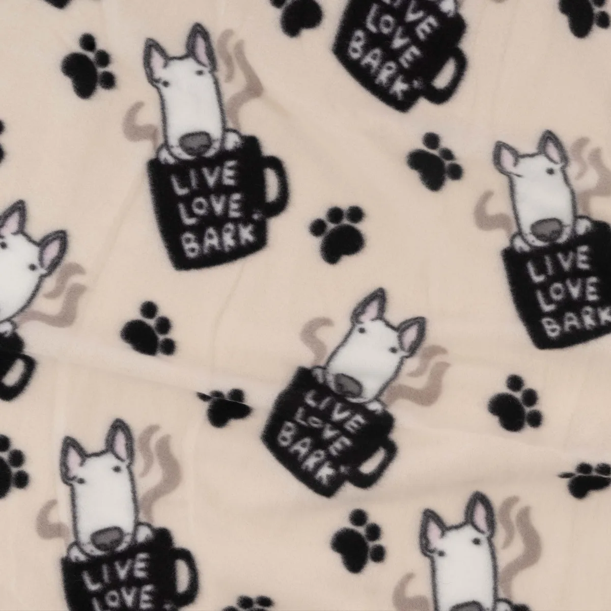 Плед ARDESTO Fleece бежевый 130x160 см с песиками для спальни детской уютный плед для отдыха