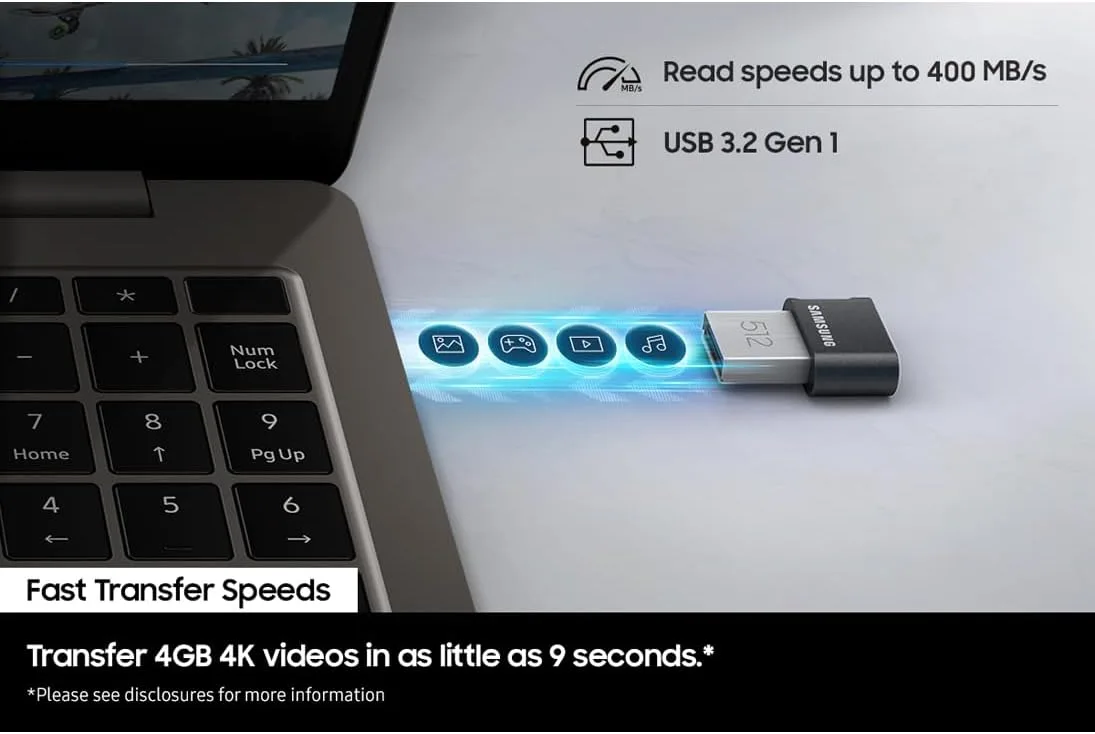 Накопичувач Samsung металевий 512GB USB 3.1 чорний