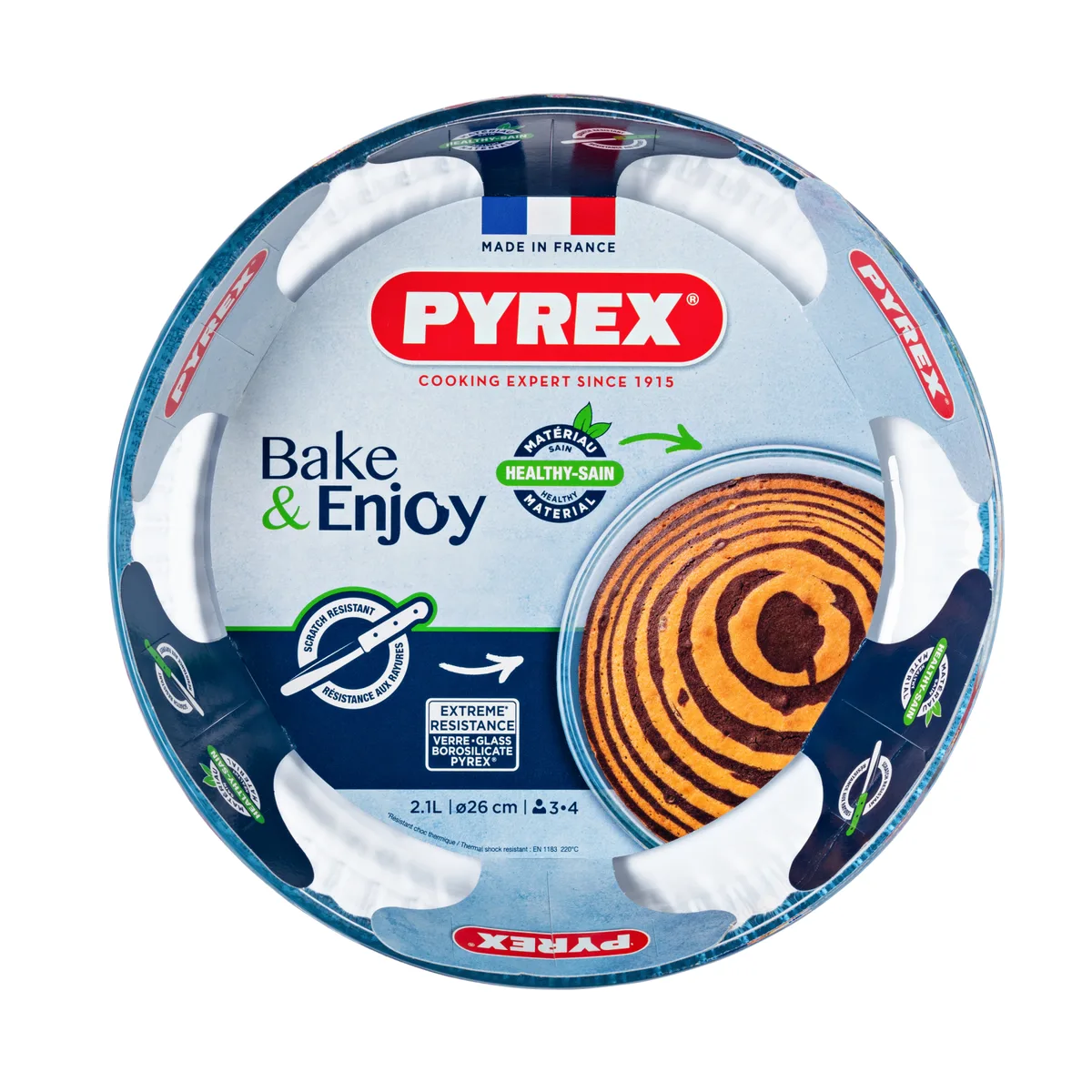 Форма для випічки Pyrex боросилікатне скло 26 см прозора