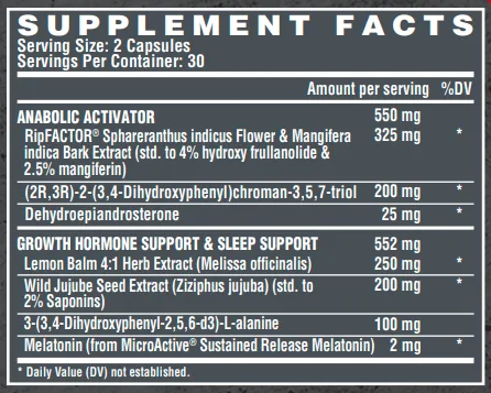 Nutrex Anabol Hardcore PM 60 капсул для нарощування м'язової маси та сили