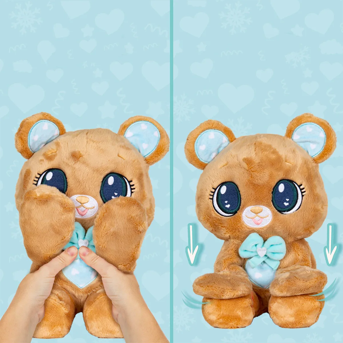 М’яка іграшка Peekapets поліестер 14х12,5х26 см коричневий ведмедик