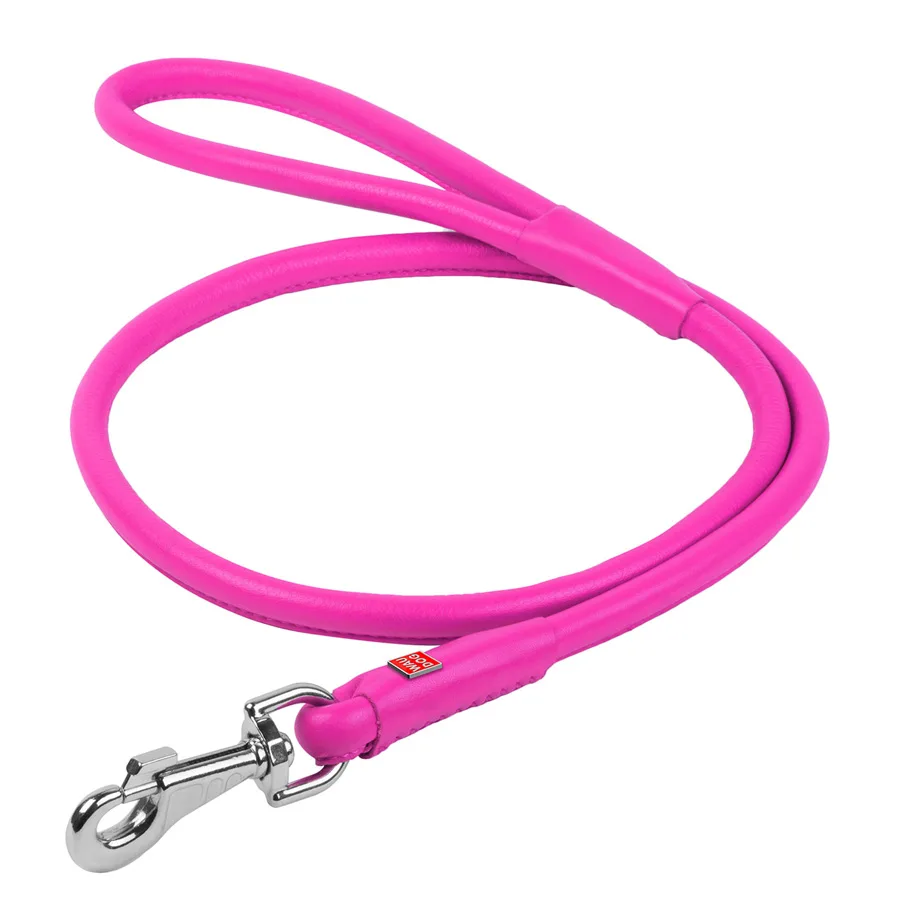 Повідець WAUDOG Glamour круглий 10 мм x 122 см шкіряний рожевий