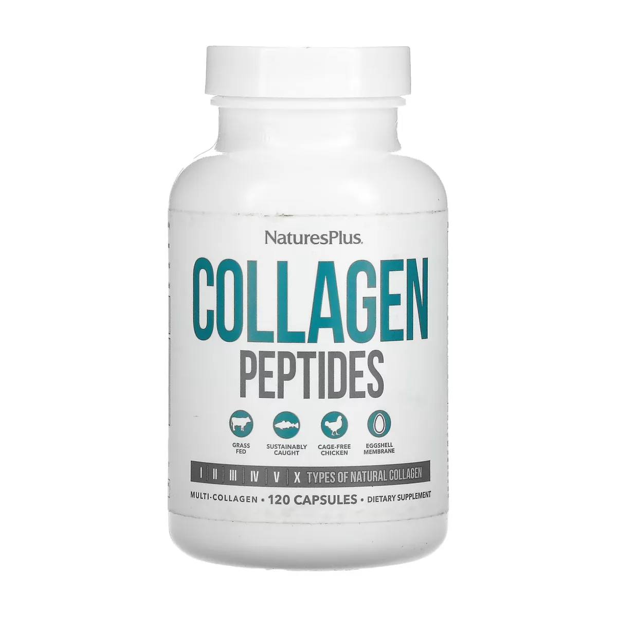 Collagen Peptides Nature's Plus 120 капсул говядина курица яичная мембрана