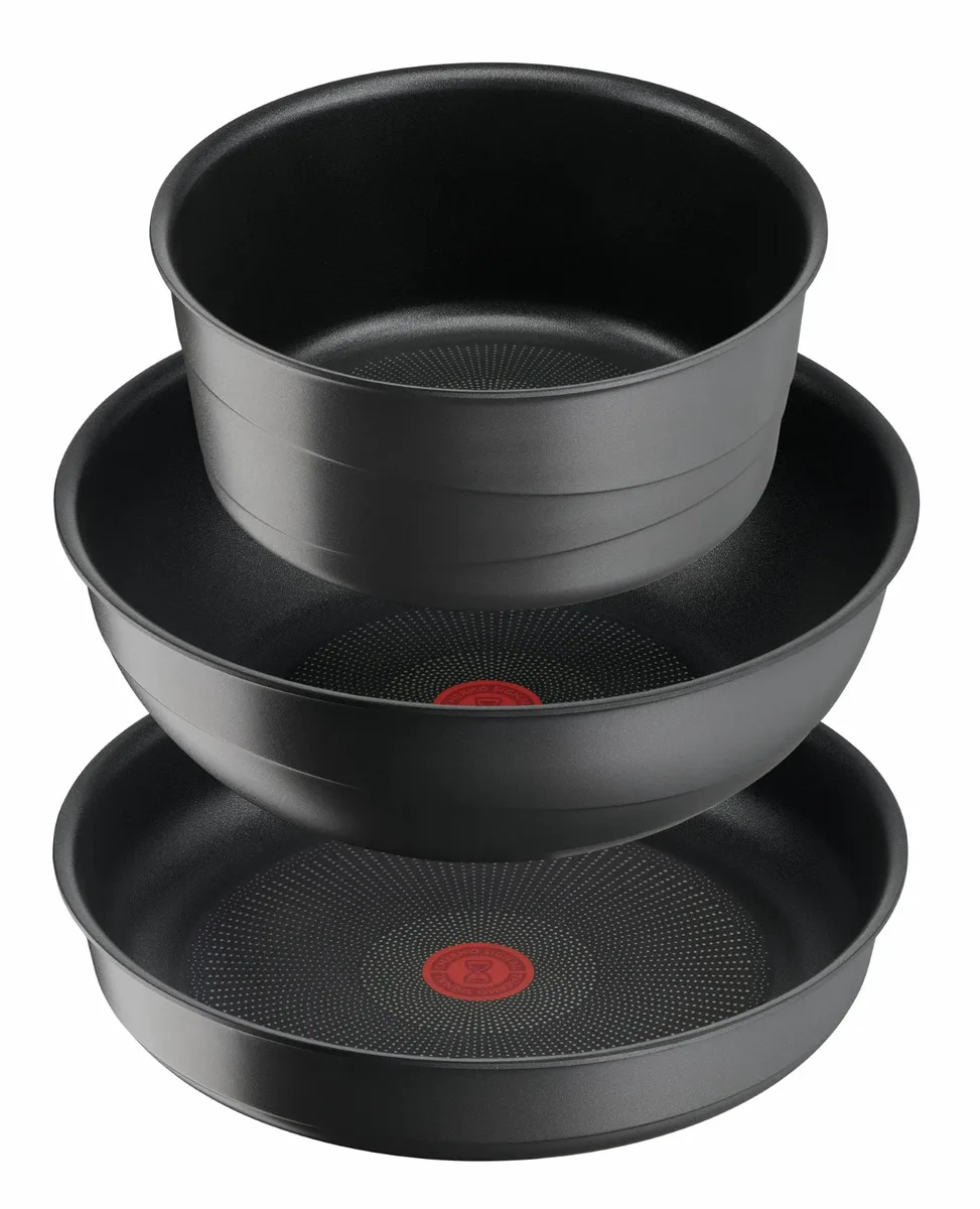 Набір кухонного посуду Tefal Ingenio Inspiration, 6 одиниць, алюміній, скло, бакеліт, чорний.