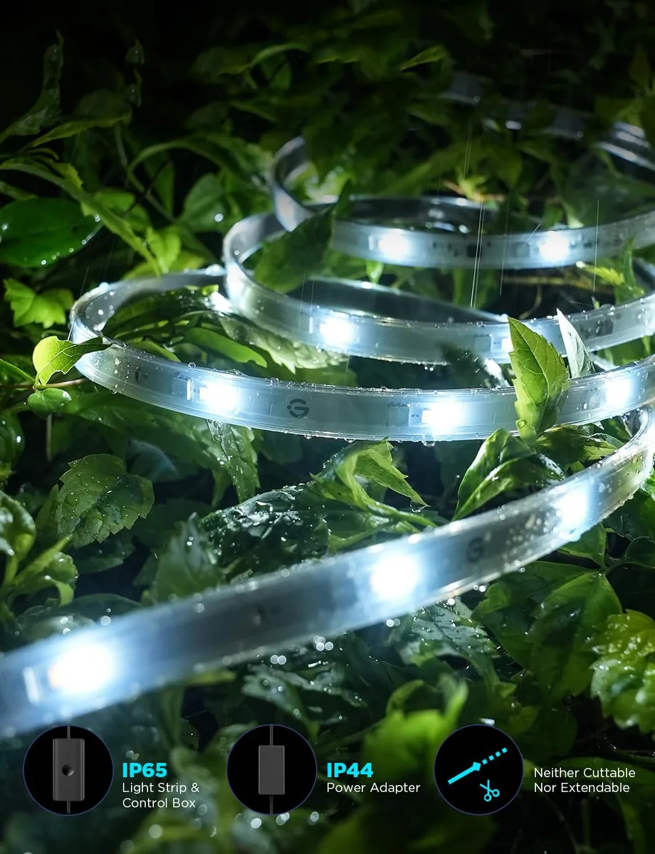 Стрічка світлодіодна розумна Govee H70A1 Phantasy Outdoor LED, 10м, RGBICWW, WI-FI/Bluetooth, білий