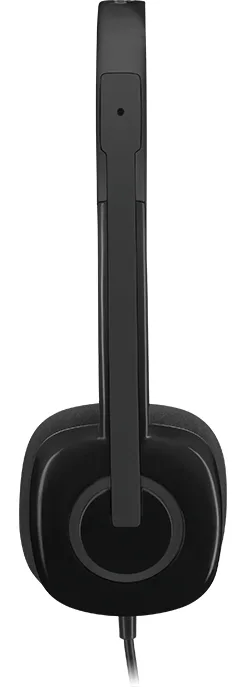 Гарнітура Logitech Дротова накладна з мікрофоном Велюр Чорна 1,8 м