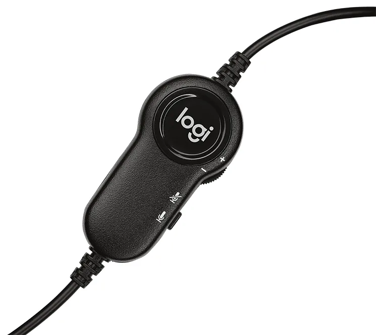 Гарнітура Logitech Дротова накладна з мікрофоном Велюр Чорна 1,8 м