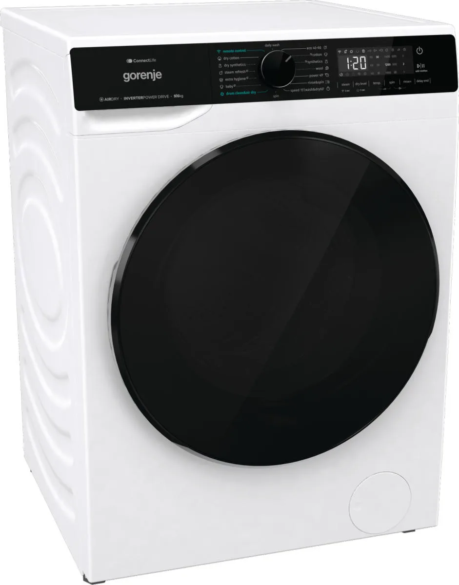 Прально-сушильна машина Gorenje 9кг 1400 об/хв фронтальна з Wi-Fi для прання і сушіння біла