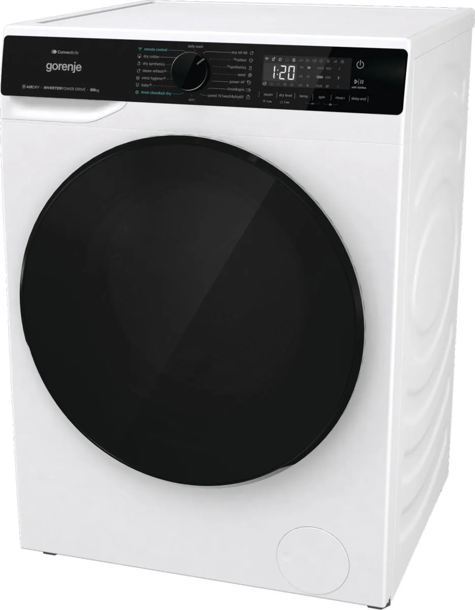Прально-сушильна машина Gorenje 9кг 1400 об/хв фронтальна з Wi-Fi для прання і сушіння біла