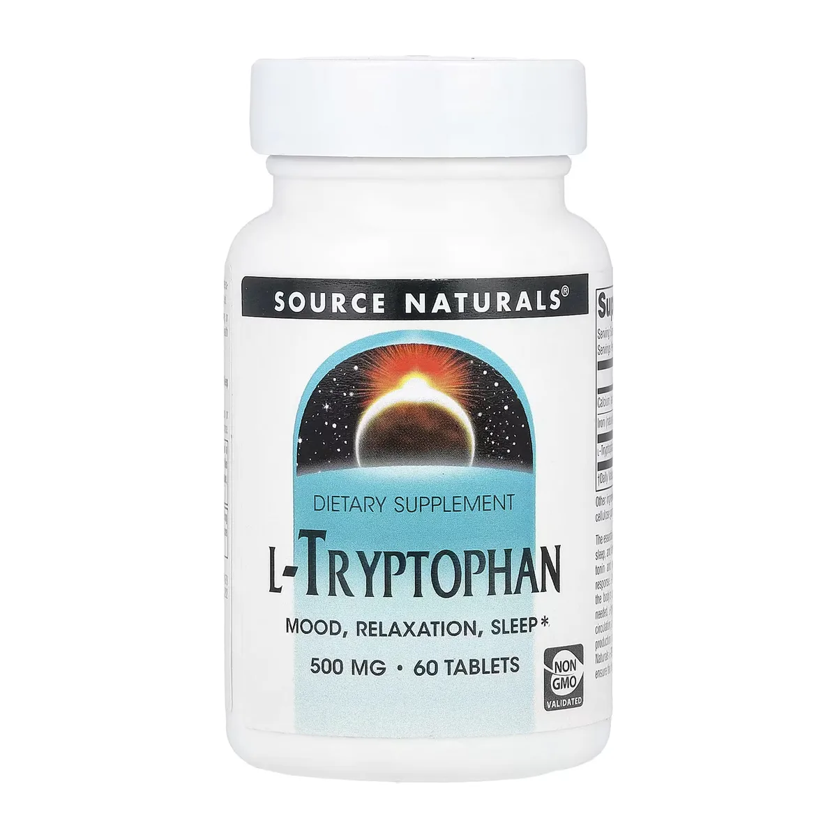 L-Триптофан 500мг Source Naturals 60 табл Вегетаріанські без ГМО