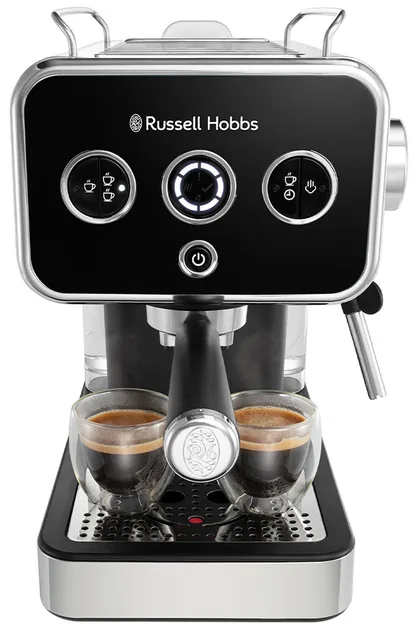 Кавоварка еспрессо Russell Hobbs метал чорний 34,2х27х29 см 1350 Вт 15 бар