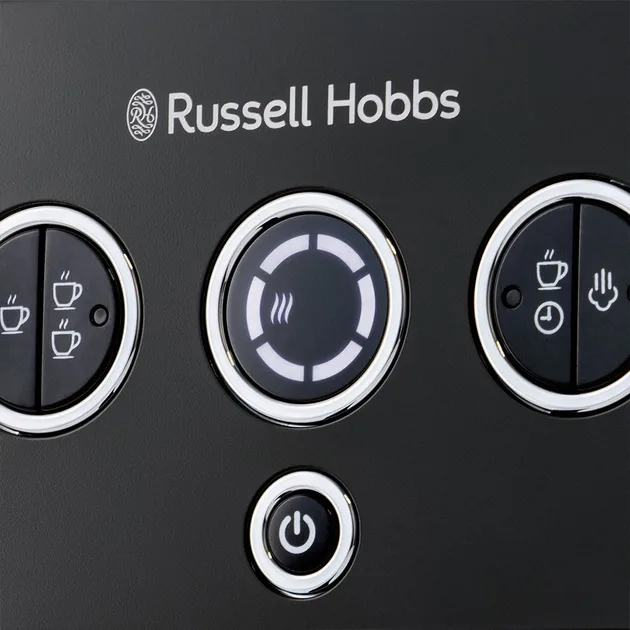 Кавоварка еспрессо Russell Hobbs метал чорний 34,2х27х29 см 1350 Вт 15 бар