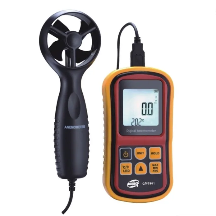 Термоанемометр Benetech GM8901 виносна крильчатка 0,3-45 м/с 0-45°C 145х72х35 мм 275 г вологозахищений