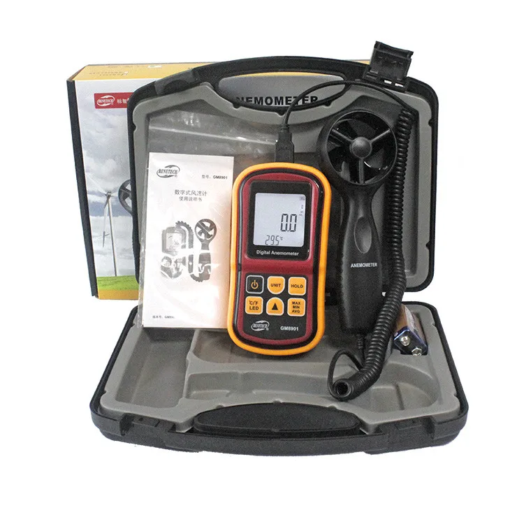 Термоанемометр Benetech GM8901 виносна крильчатка 0,3-45 м/с 0-45°C 145х72х35 мм 275 г вологозахищений