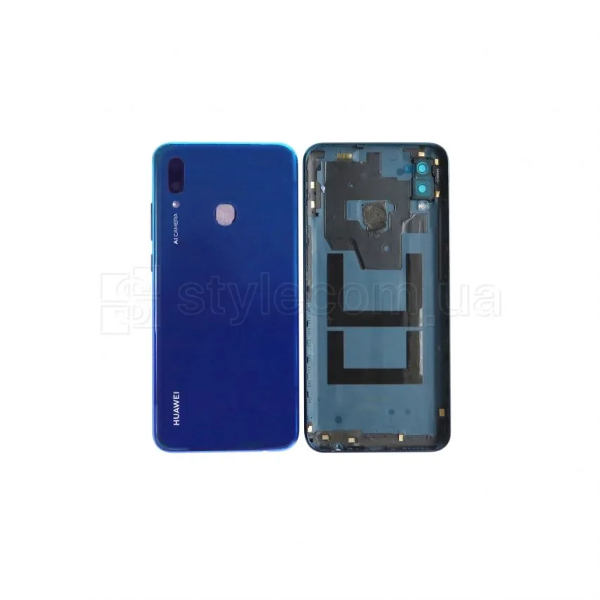 Корпус Huawei Original Quality 2019 синий со стеклом камеры и боковыми кнопками.
