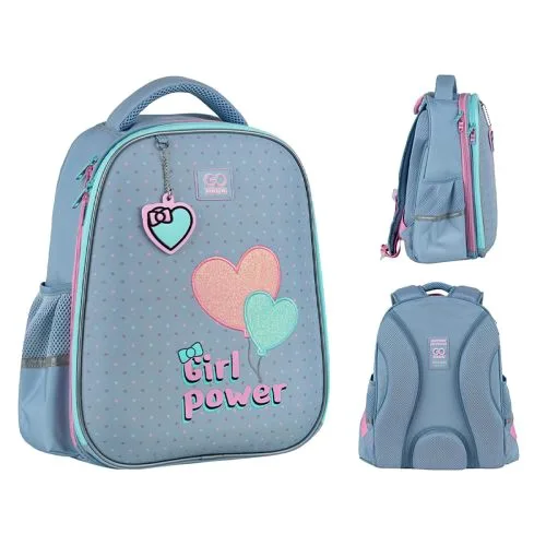 Рюкзак GoPack Education напівкаркасний Girl Power для дівчаток з ортопедичною спинкою та кишенями.
