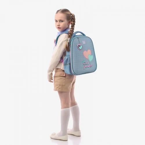 Рюкзак GoPack Education напівкаркасний Girl Power для дівчаток з ортопедичною спинкою та кишенями.