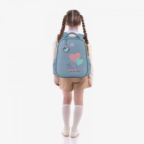 Рюкзак GoPack Education напівкаркасний Girl Power для дівчаток з ортопедичною спинкою та кишенями.