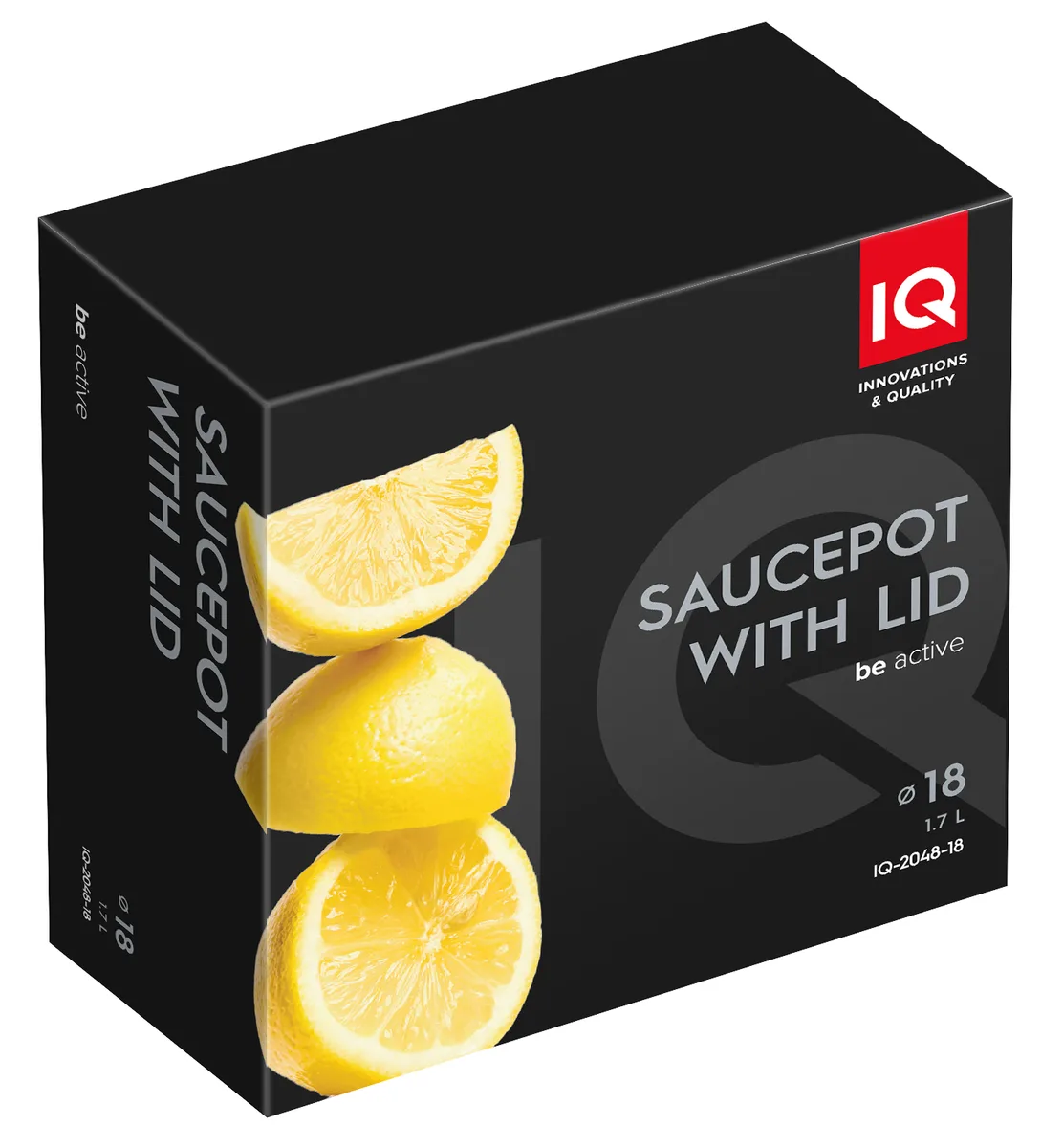 Каструля IQ литий алюміній 1,7 л 18 см чорна