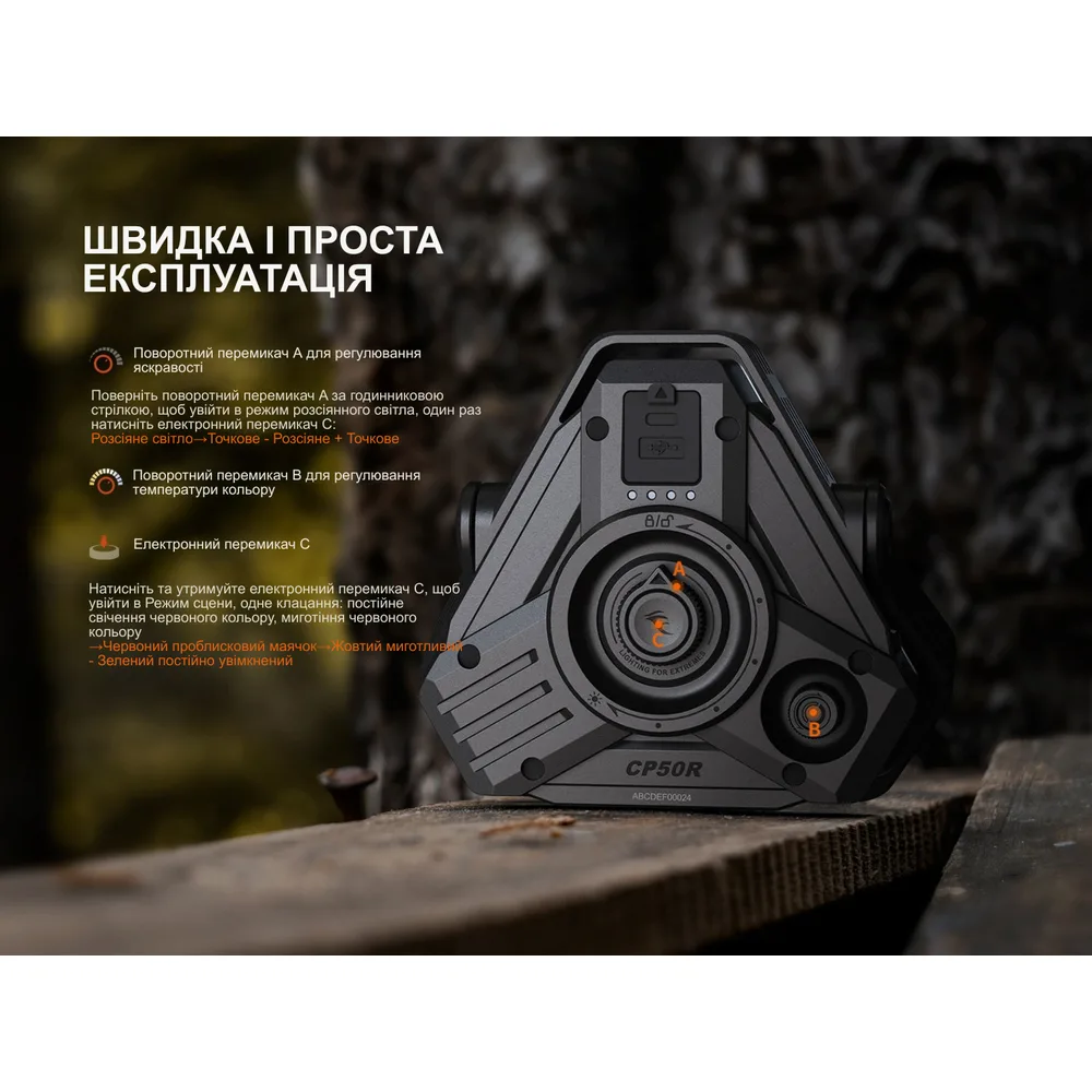 Кемпінговий ліхтар Fenix алюміній 165х151х53 мм білий червоний зелений жовтий