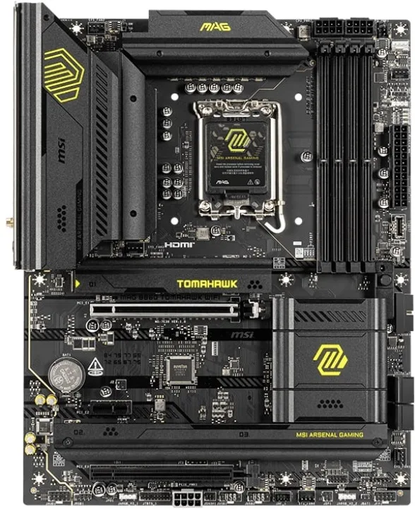 Материнcька плата MSI MAG B860 TOMAHAWK WIFI s1851 B860 4xDDR5 M.2 HDMI DP Wi-Fi BT ATX