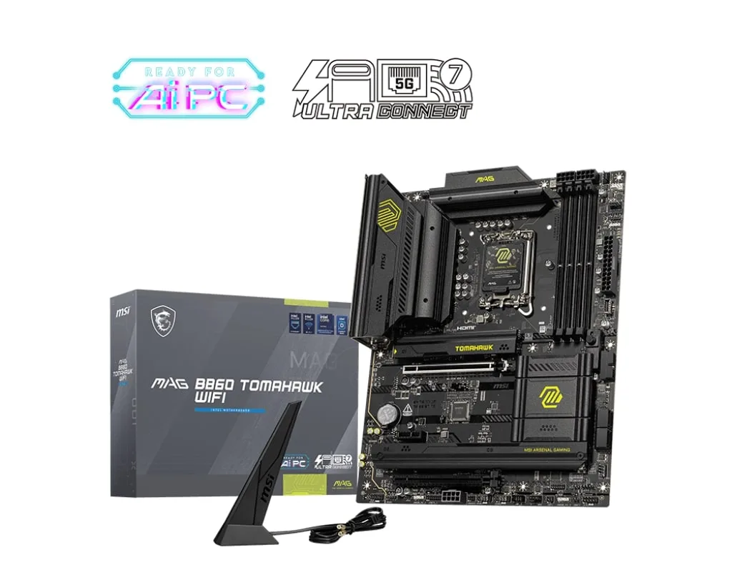 Материнcька плата MSI MAG B860 TOMAHAWK WIFI s1851 B860 4xDDR5 M.2 HDMI DP Wi-Fi BT ATX