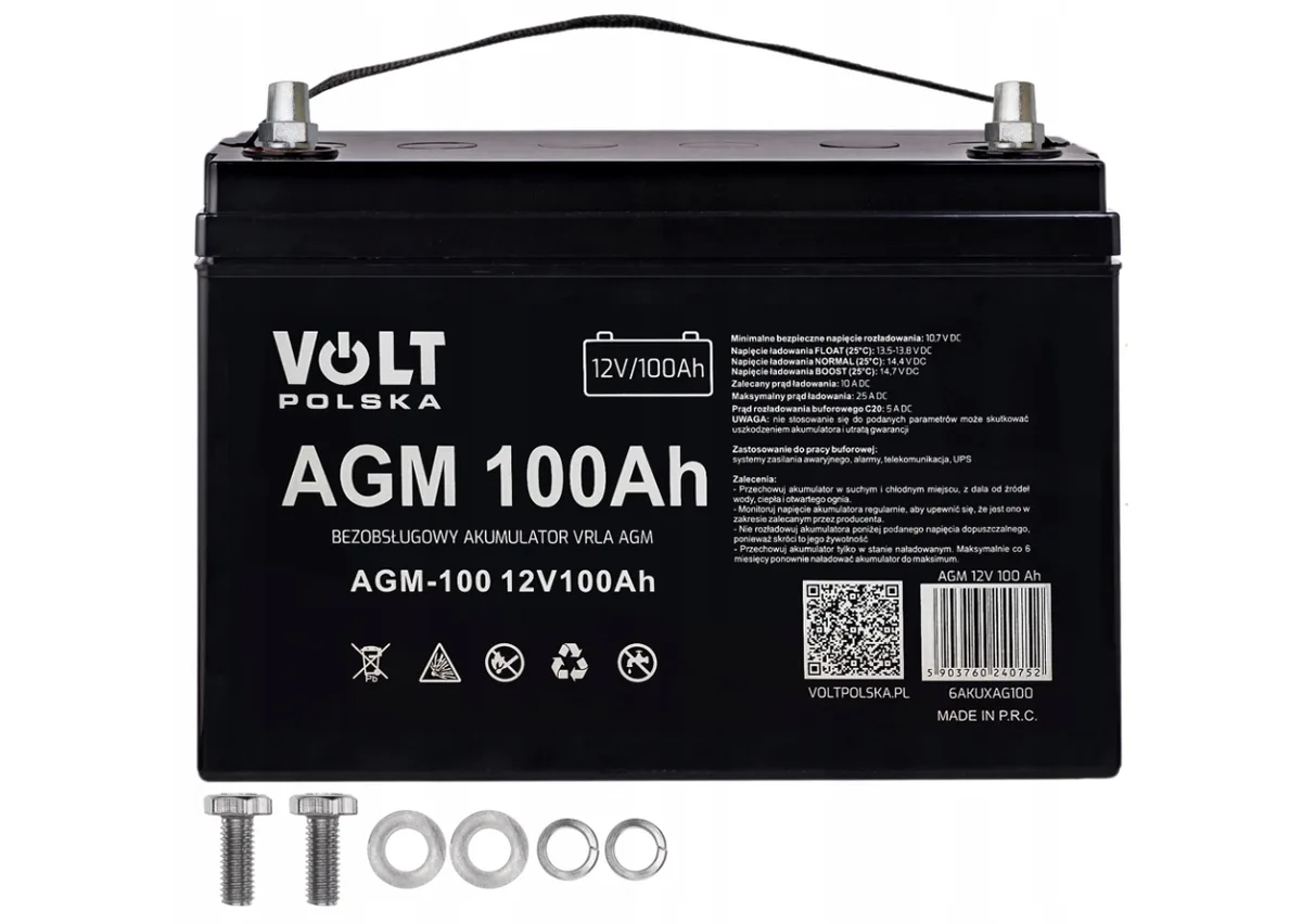 Гібридний ІБП Volt Polska 2000W 24V 1400W з 2 акумуляторами 100Ah 12V