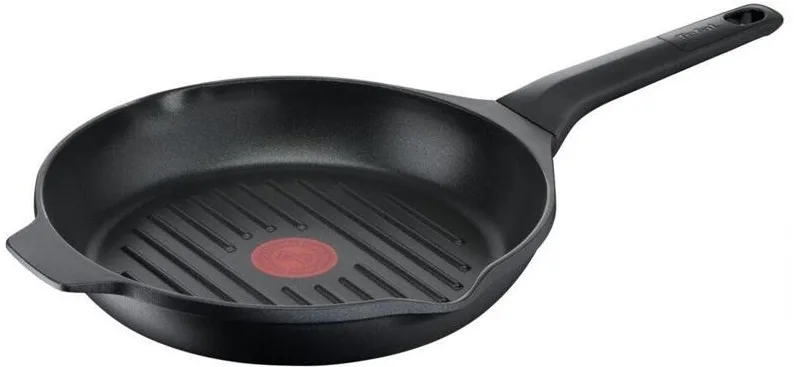 Сковорода-гриль Tefal DELICIO, 26 см, алюмінієва, з бакелітовою ручкою, чорного кольору.