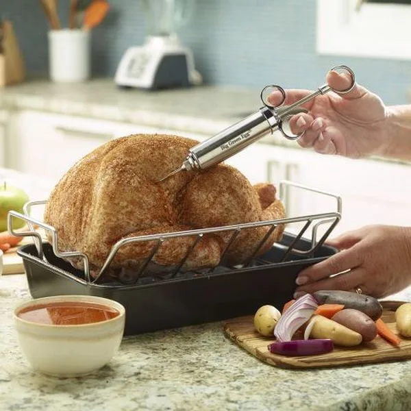 Шприц для маринаду Big Green Egg з нержавіючої сталі 6,5 см металік