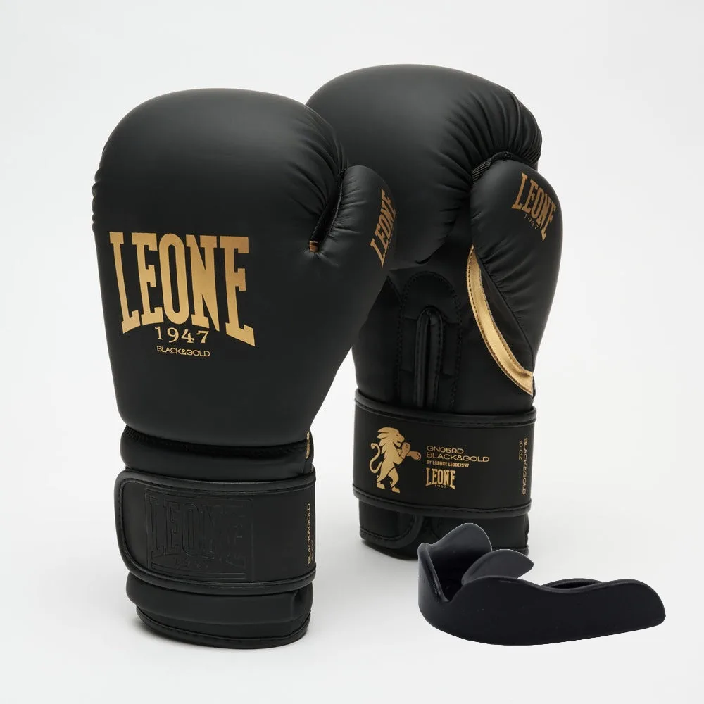 Боксерські рукавиці Leone штучна шкіра 10 унцій чорні