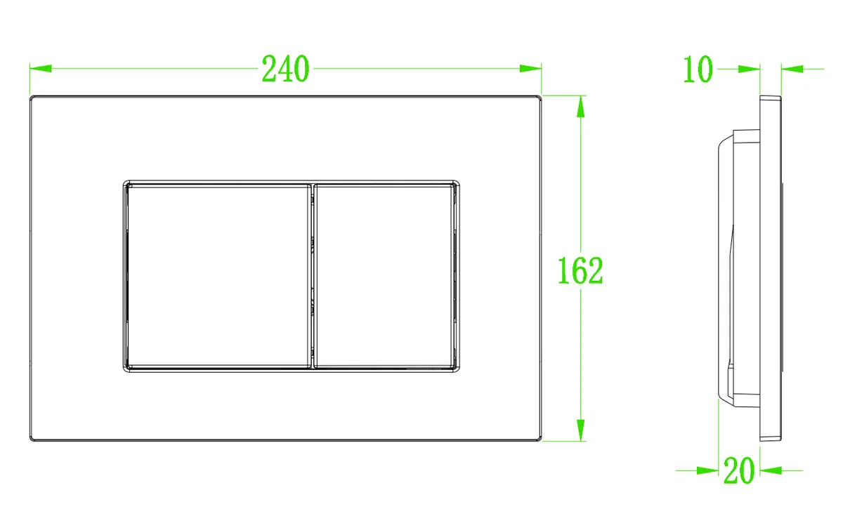 Панель слива KOER нержавеющая сталь 160х240 мм