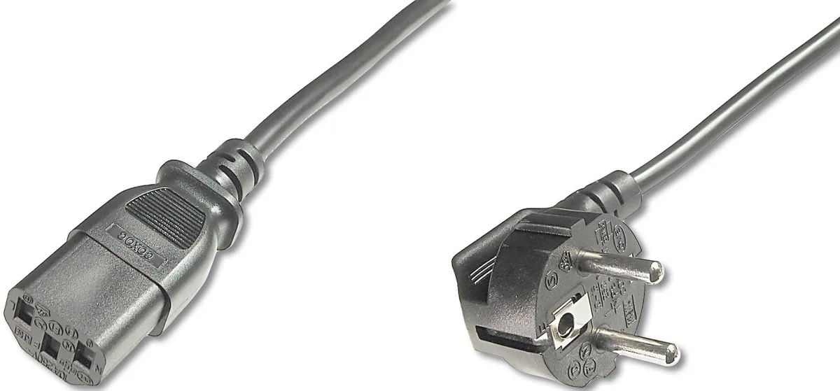 Кабель живлення DIGITUS Schuko 90 > C13, 1.8м, чорний