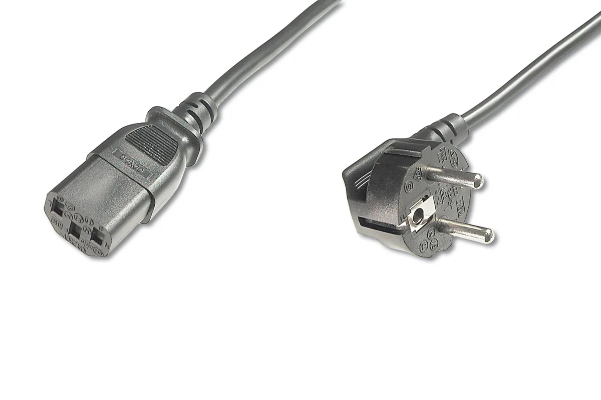 Кабель живлення DIGITUS Schuko 90 > C13, 1.8м, чорний