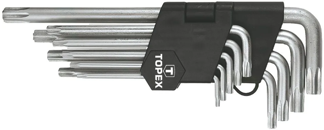 Ключі Torx TOPEX довгі CrV T10-T50 набір 9 шт шестигранні ключі для ремонту майстра інструменти