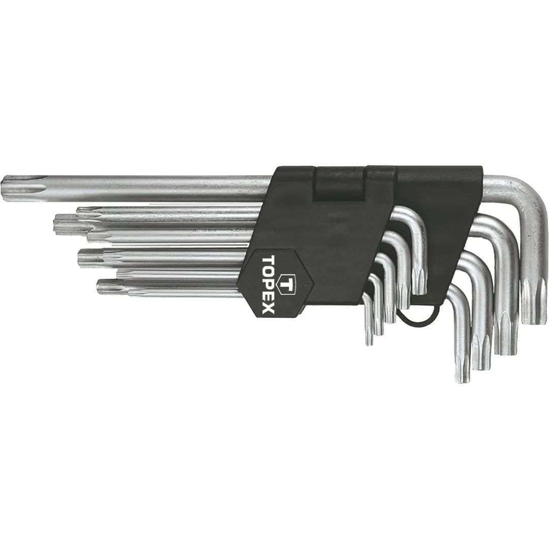 Ключі Torx TOPEX довгі CrV T10-T50 набір 9 шт шестигранні ключі для ремонту майстра інструменти