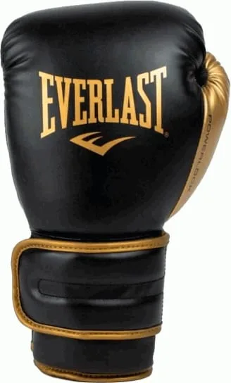 Боксерські рукавиці Everlast 16 унцій поліуретан чорні золоті