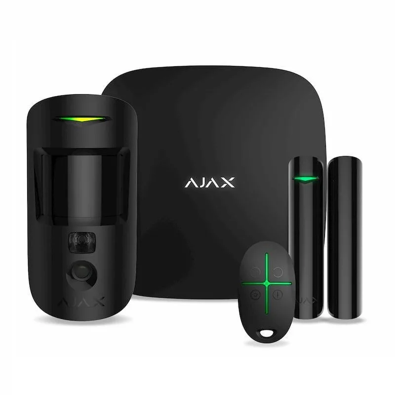 Комплект охранной сигнализации Ajax HDR StarterKit Cam Plus, hub 2 plus, motioncam HDR, doorprotect, spacecontrol, jeweller, беспроводной, черный.