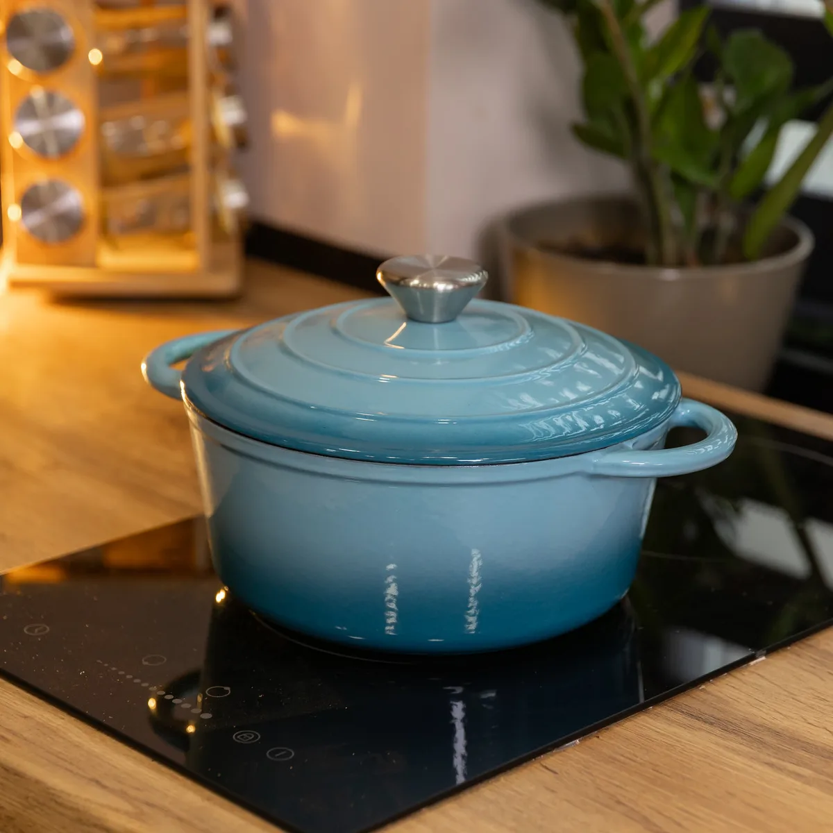 Каструля чавунна Premium Cookware 2.5 л Емальована Синя