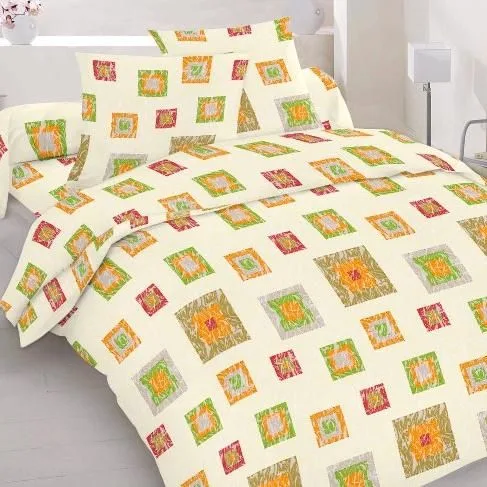 Сімейний комплект постільної білизни Home Line Бязь 215х220 Жовтий