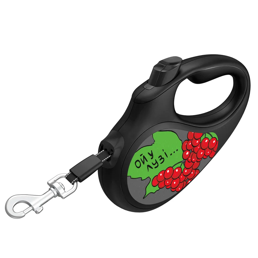 Повідець-рулетка WAUDOG R-leash 5 м для собак до 25 кг пластик чорний