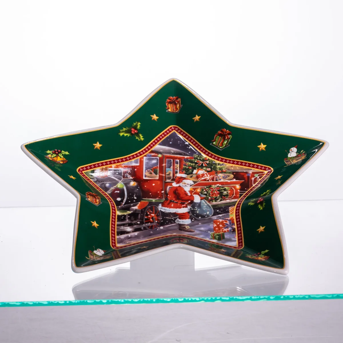 Сервірувальне блюдо Santa порцеляна 25,5 см зелена фігурна форма