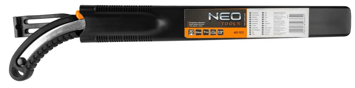 Садовая пила Neo Tools, 33 см, с 3D зубцами, 7 TPI, вес 0,242 кг, с чехлом для удобства