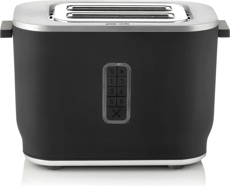 Тостер Gorenje, 800Вт, пластиковий/металевий, чорного кольору.