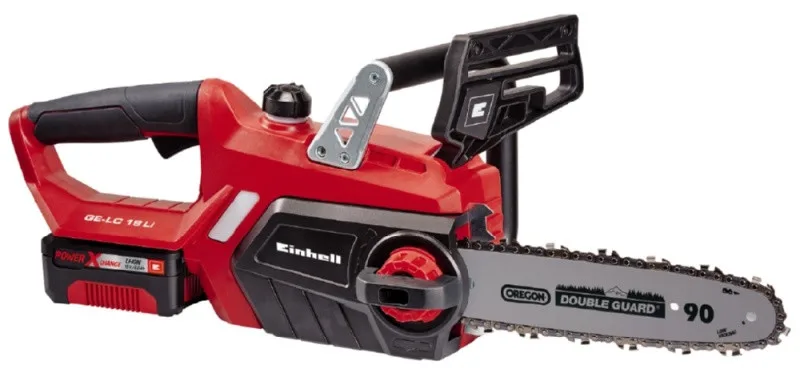 Акумуляторна ланцюгова пила Einhell GE-LC 18 Li Kit 18В PXC, 1x3А·год, шина 25 см, швидкість 4.3 м/с, вага 2.97 кг.