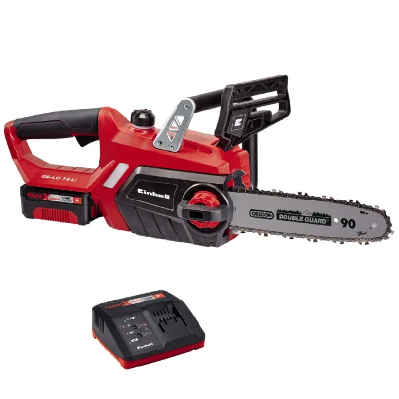 Акумуляторна ланцюгова пила Einhell GE-LC 18 Li Kit 18В PXC, 1x3А·год, шина 25 см, швидкість 4.3 м/с, вага 2.97 кг.