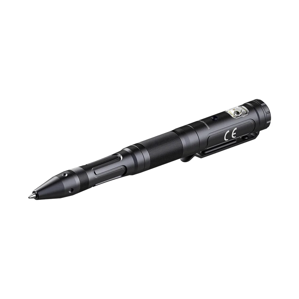 Тактическая ручка Fenix алюминиевая 140х14х14 мм черная с фонариком IP66