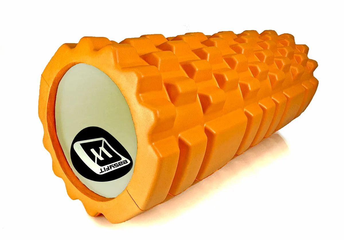 Масажний ролик EasyFit EVA 33 см Оранжевий 3D поверхня