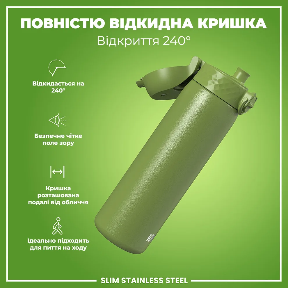 Бутылка ION8 нержавеющая сталь 600 мл зеленая